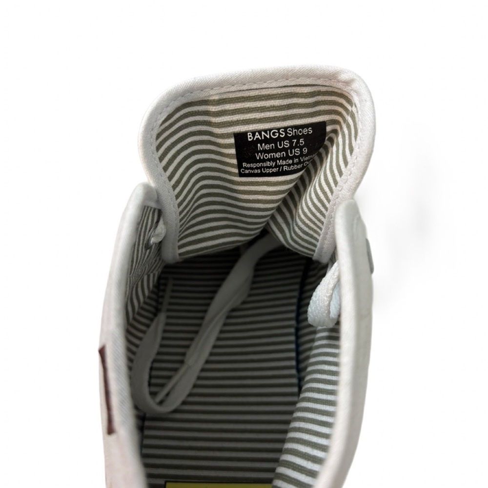 Rare BANGS White Floral High-Top Canvas Sneakers | Women’s 9 - Picture 4 of 9